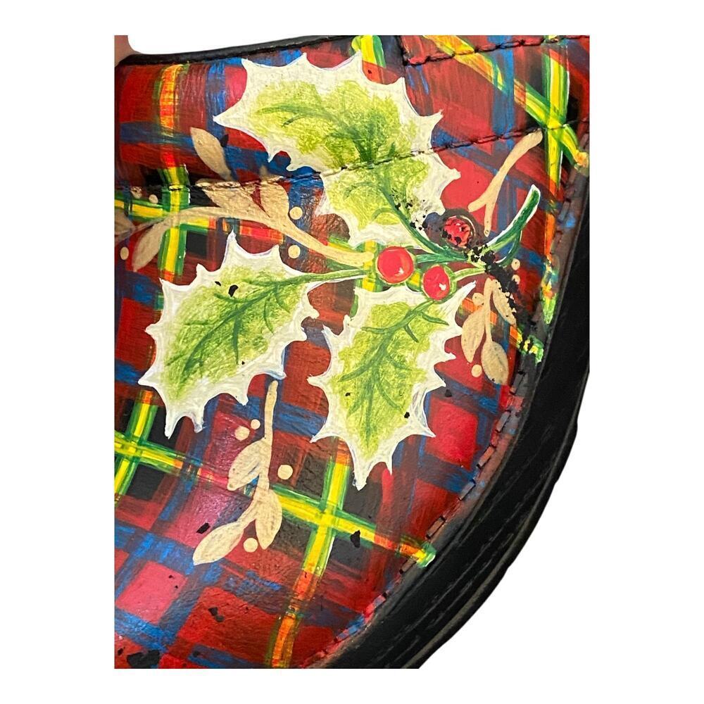 RARE 7/50 Carol Weber Hand-Painted Dansko Professional Holly Plaid Clogs EU 35 - Picture 3 of 16